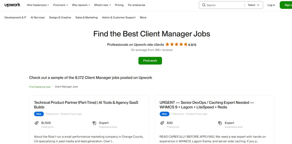 10. Upwork – Job Opportunities & Client Management