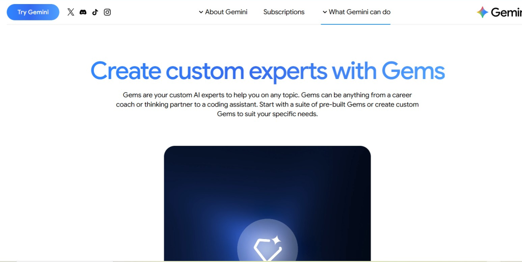 5. Gemini Gems (Custom AI Bots)