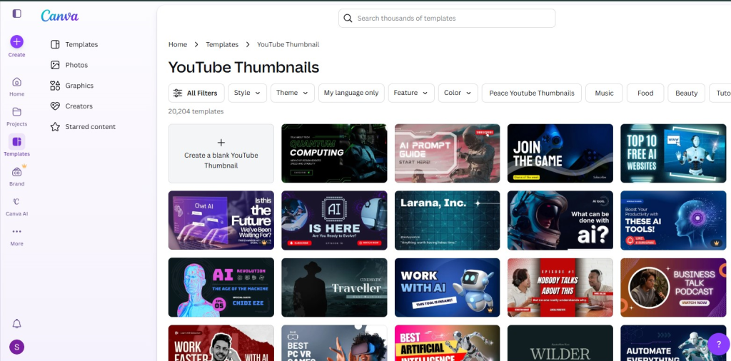 3. Canva – Best for Thumbnail Design