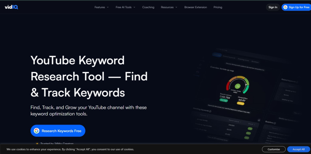 5. VidIQ – Analytics and Keyword Research