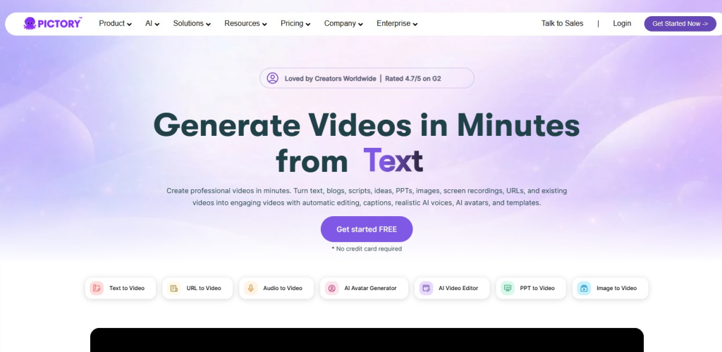 4. Pictory AI (Free Version)
