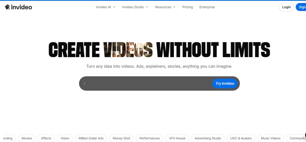 4. InVideo AI – Video Creation Tool