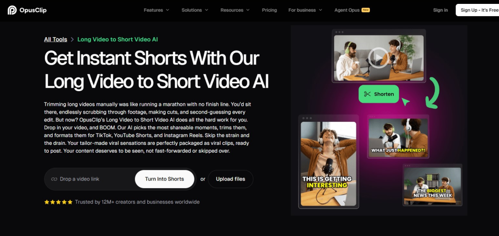 8. Opus Clip – Viral Shorts Tool