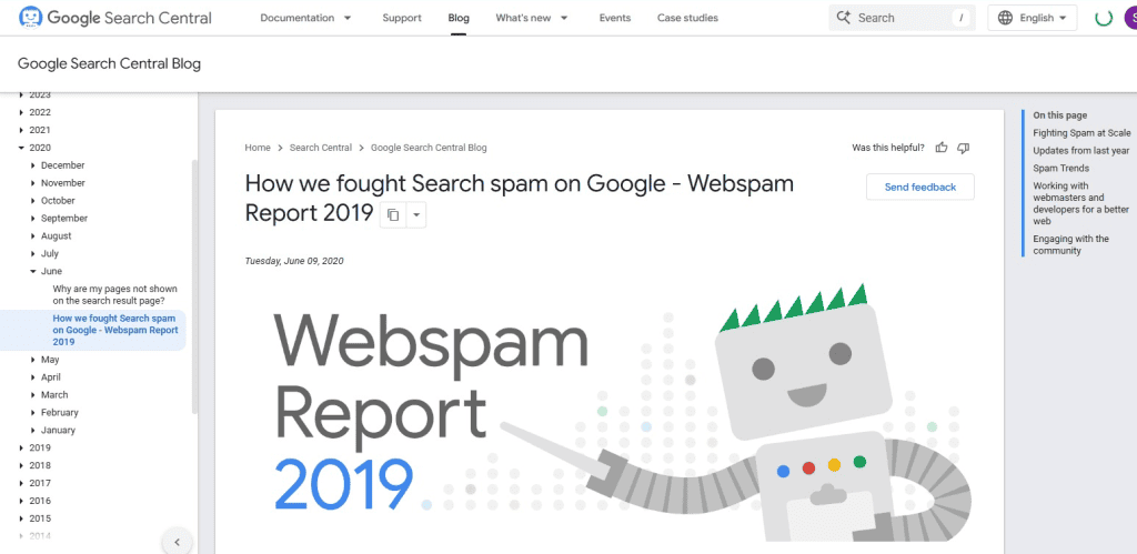 1. Google is Fighting Spam Content