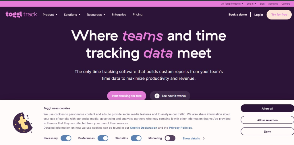 2. Toggl Track – Time Tracking & Reports