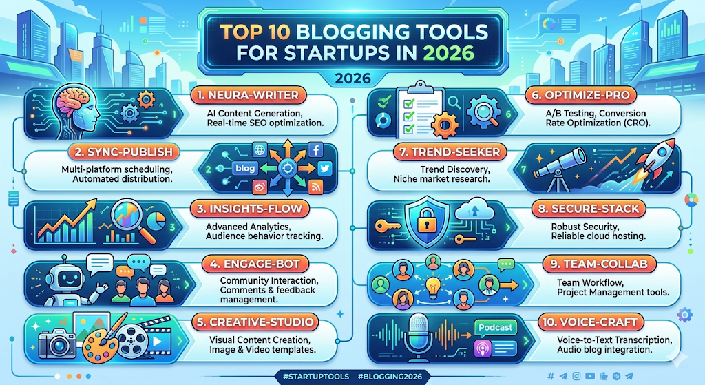 Top 10 Blogging Tools for Startups in 2026