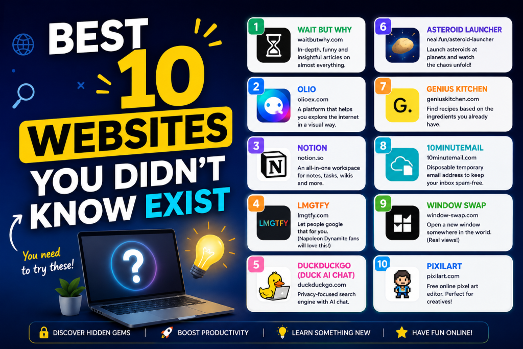 Best 10 Websites You Didn’t Know Exist