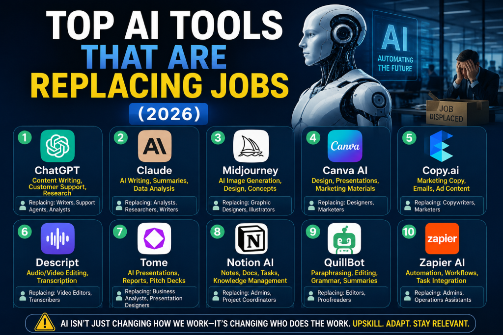 3. Top AI Tools That Are Replacing Jobs (2026)